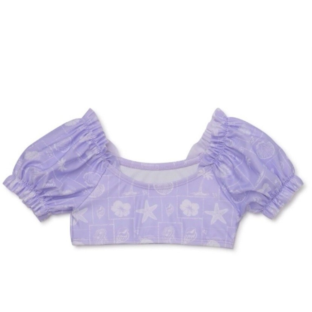 Wonder Nation Toddler Girl Puff Sleeve Bikini Top UV Protection 2T New with Tags